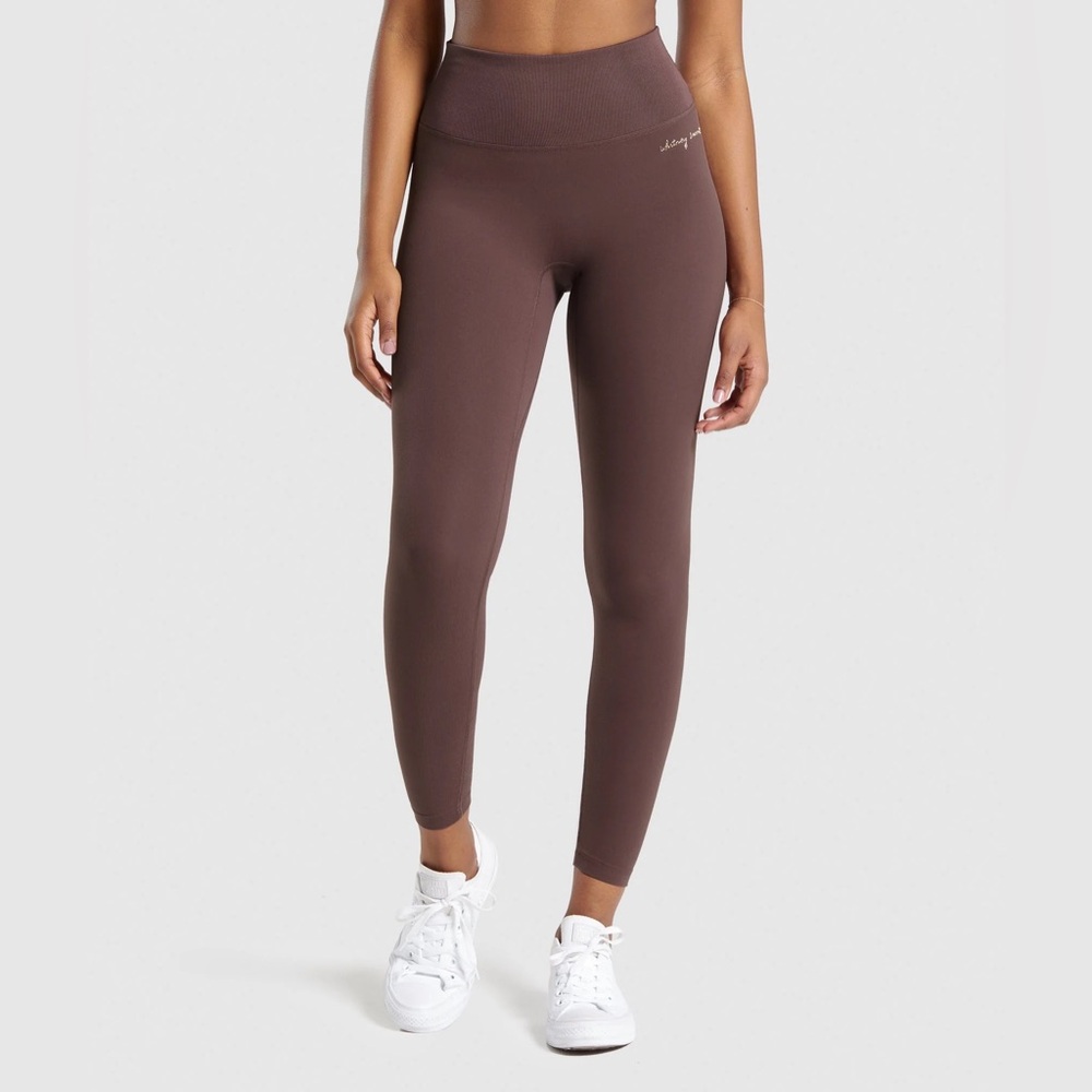 Gymshark Women's Brown High-Waist Leggings Whitney S